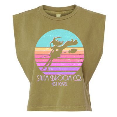 Retro Salem Broom Co. Est 1692 Halloween Garment-Dyed Women's Muscle Tee