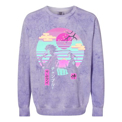 Retro Samurai Chillhop Anime Colorblast Crewneck Sweatshirt