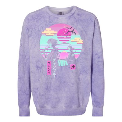 Retro Samurai Chillhop Anime Colorblast Crewneck Sweatshirt