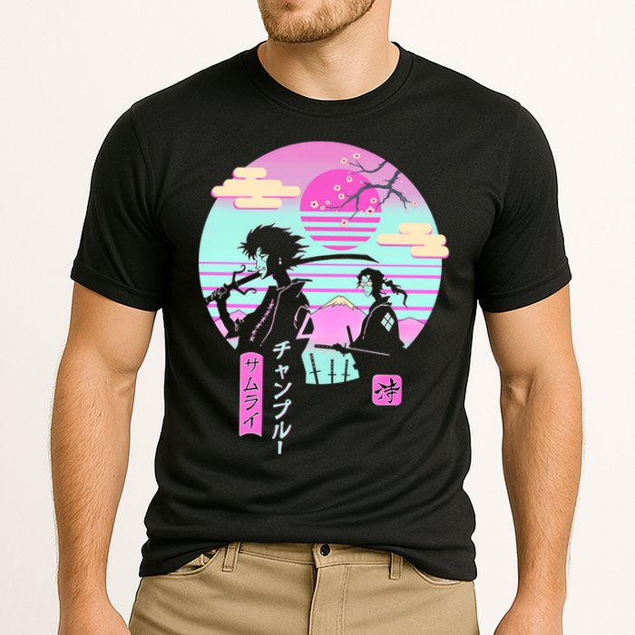 Retro Samurai Chillhop Anime Cooling Performance Crew T-Shirt