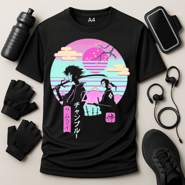 Retro Samurai Chillhop Anime Cooling Performance Crew T-Shirt