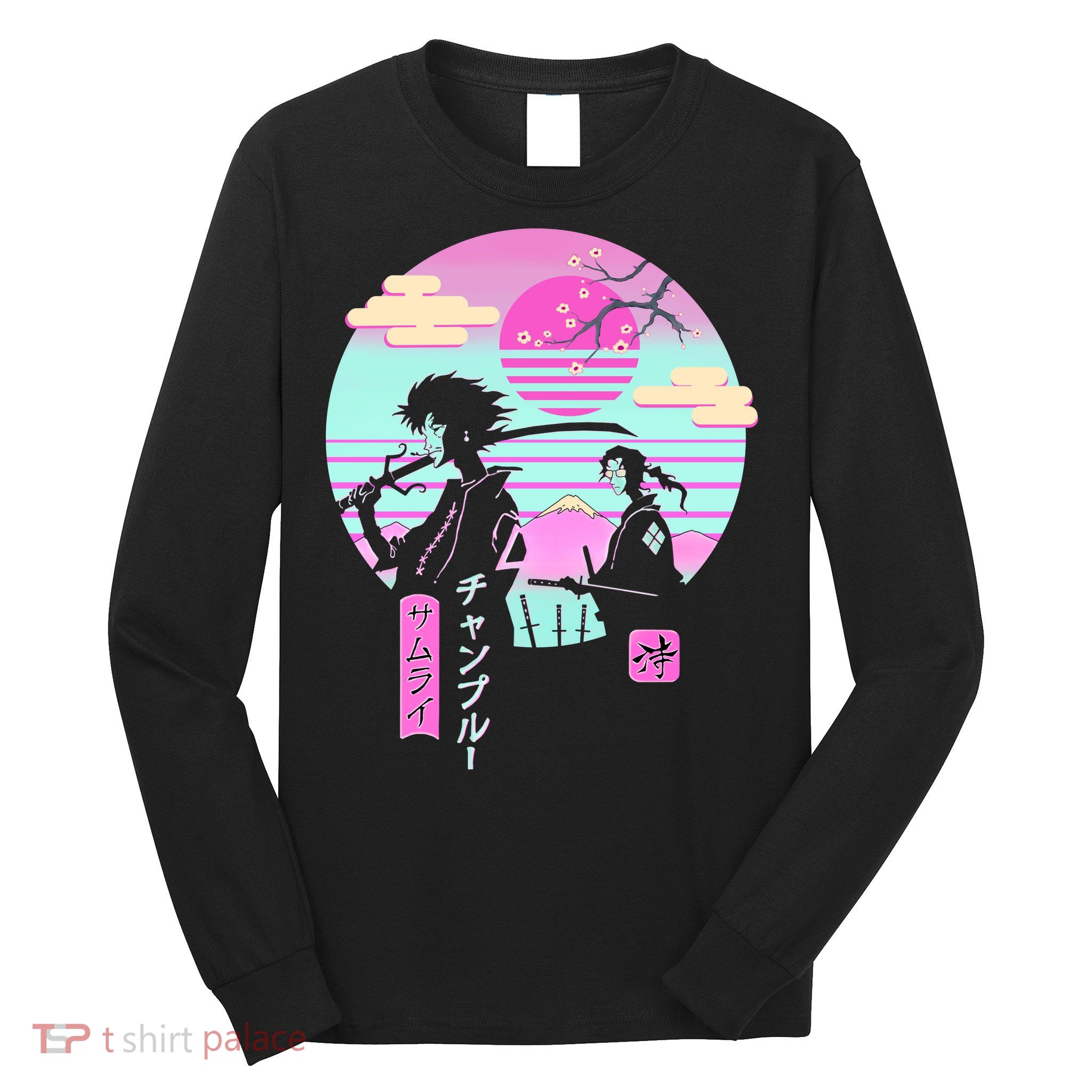 Retro Samurai Chillhop Anime Long Sleeve Shirt