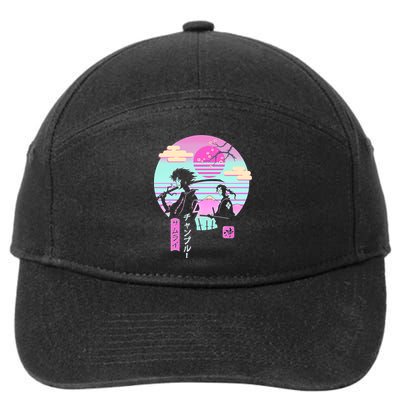 Retro Samurai Chillhop Anime 7-Panel Snapback Hat