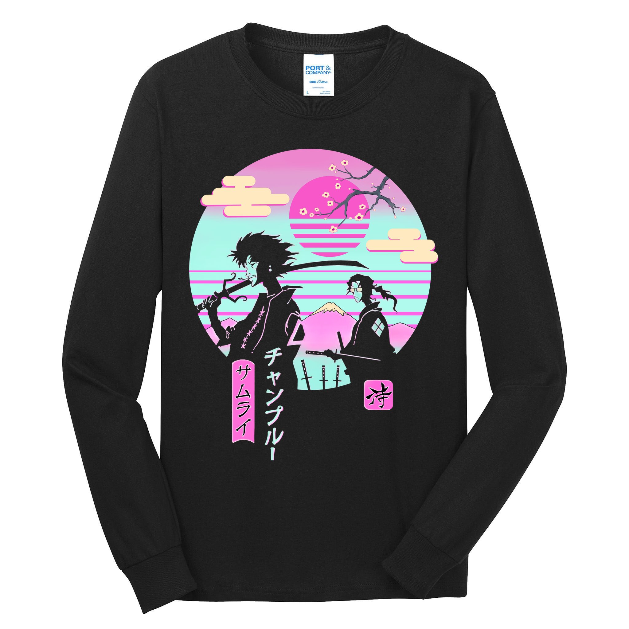 Retro Samurai Chillhop Anime Tall Long Sleeve T-Shirt
