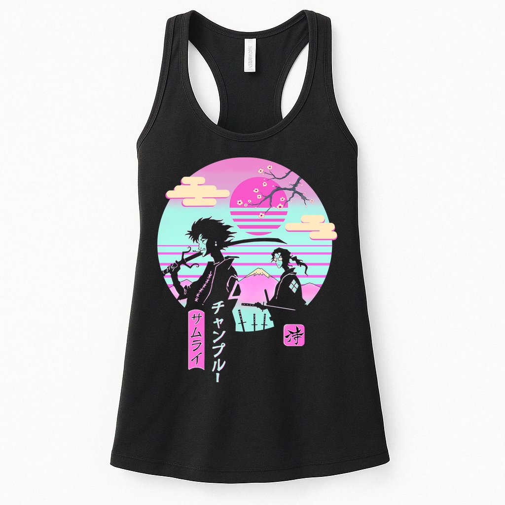 Retro Samurai Chillhop Anime Womens Tank Top