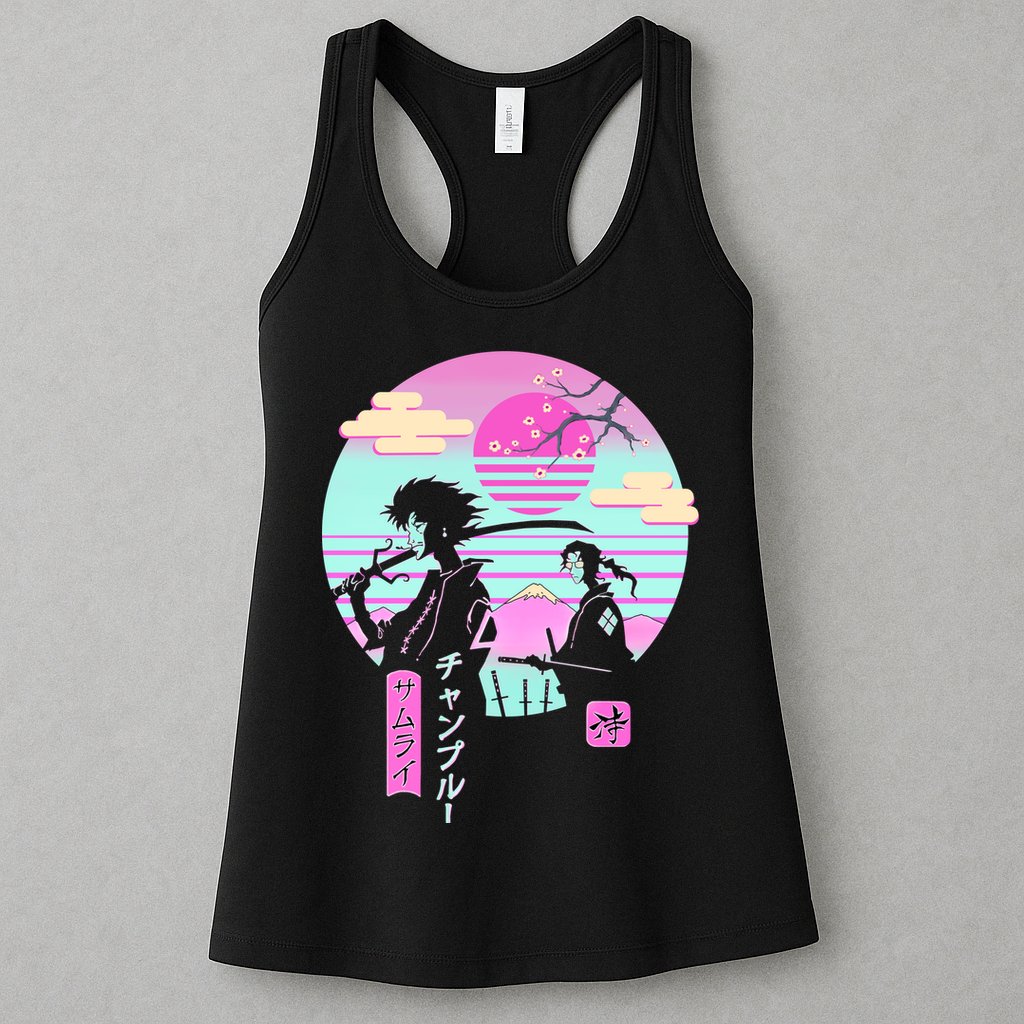 Retro Samurai Chillhop Anime Womens Tank Top