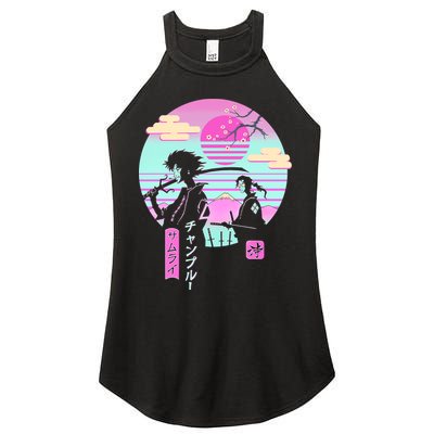 Retro Samurai Chillhop Anime Women's Perfect Tri Rocker Tank