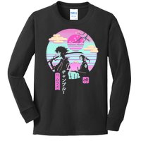 Retro Samurai Chillhop Anime Kids Long Sleeve Shirt