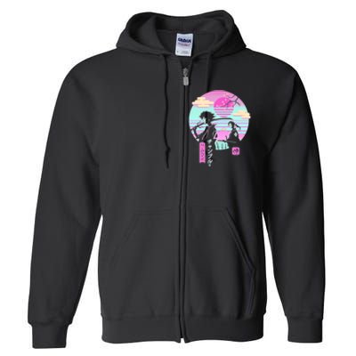 Retro Samurai Chillhop Anime Full Zip Hoodie