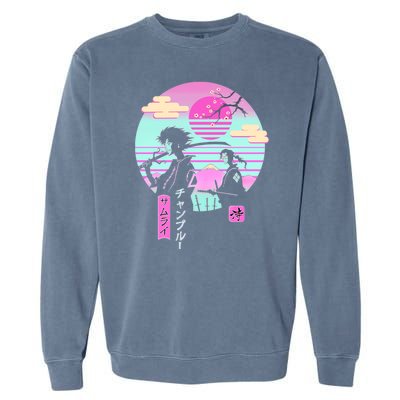 Retro Samurai Chillhop Anime Garment-Dyed Sweatshirt