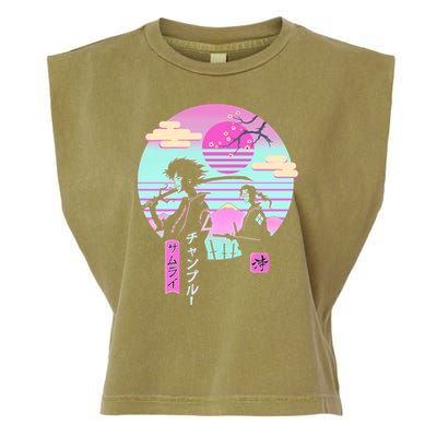 Retro Samurai Chillhop Anime Garment-Dyed Women's Muscle Tee