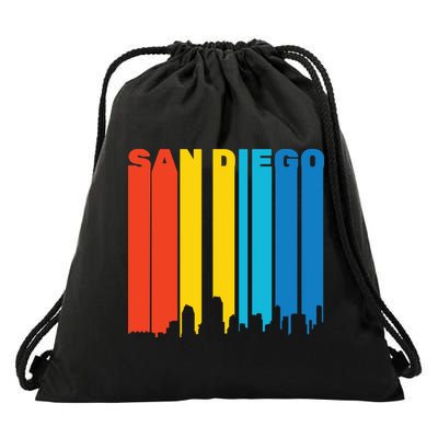 Retro San Diego Drawstring Bag