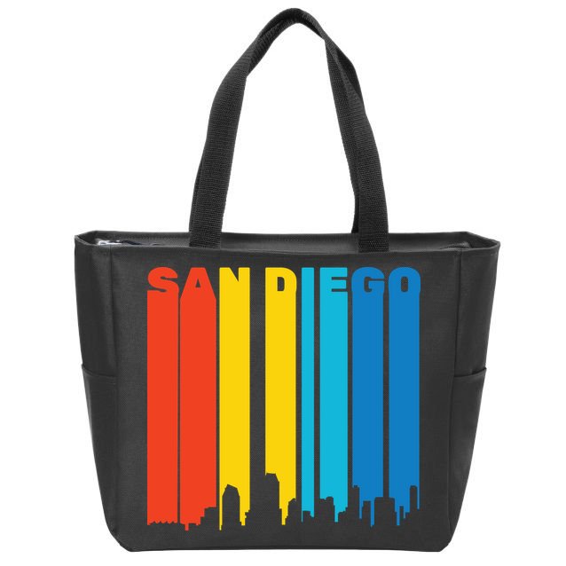 Retro San Diego Zip Tote Bag
