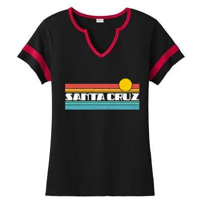 Retro Santa Cruz Strip Logo Ladies Halftime Notch Neck Tee