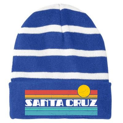 Retro Santa Cruz Strip Logo Striped Beanie with Solid Band