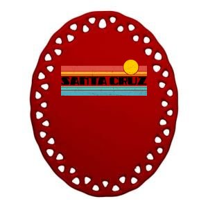 Retro Santa Cruz Strip Logo Ceramic Oval Ornament