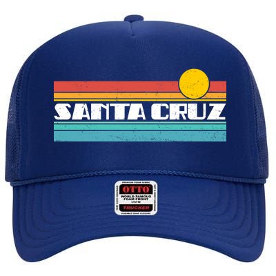 Retro Santa Cruz Strip Logo High Crown Mesh Back Trucker Hat