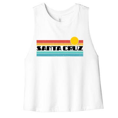 Retro Santa Cruz Strip Logo Women's Racerback Cropped Tank