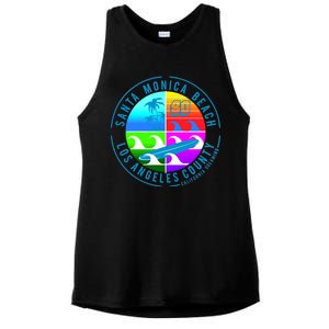 Retro Santa Monica Beach Ladies PosiCharge Tri-Blend Wicking Tank