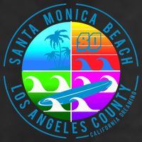 Retro Santa Monica Beach 7 Panel Mesh Trucker Snapback Hat