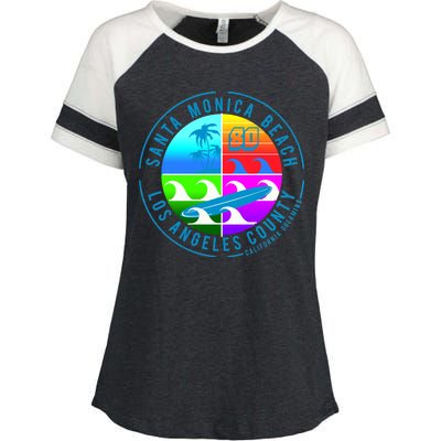 Retro Santa Monica Beach Enza Ladies Jersey Colorblock Tee