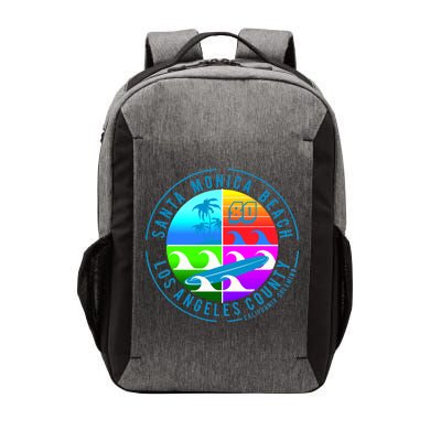 Retro Santa Monica Beach Vector Backpack