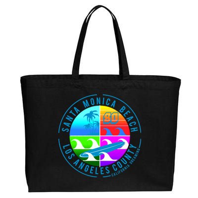 Retro Santa Monica Beach Cotton Canvas Jumbo Tote