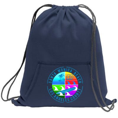 Retro Santa Monica Beach Sweatshirt Cinch Pack Bag