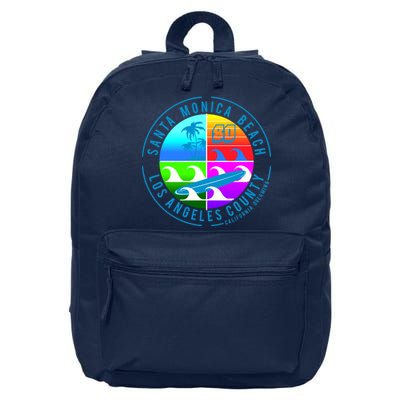 Retro Santa Monica Beach 16 in Basic Backpack