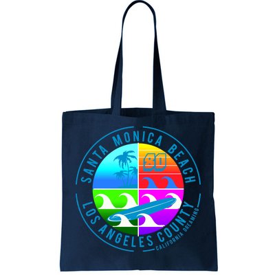 Retro Santa Monica Beach Tote Bag