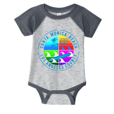 Retro Santa Monica Beach Infant Baby Jersey Bodysuit