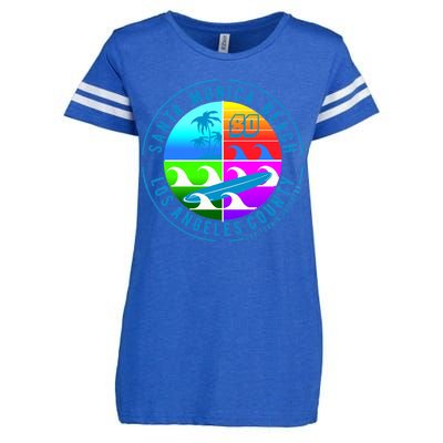 Retro Santa Monica Beach Enza Ladies Jersey Football T-Shirt