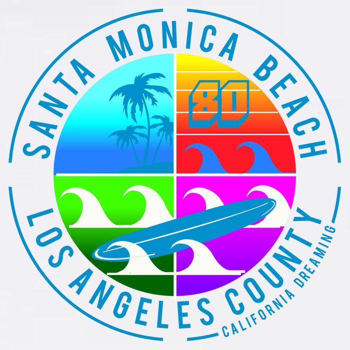 Retro Santa Monica Beach Cooling Performance Crew T-Shirt