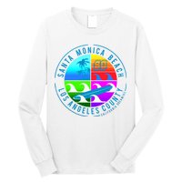 Retro Santa Monica Beach Long Sleeve Shirt