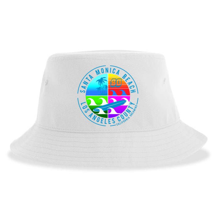 Retro Santa Monica Beach Sustainable Bucket Hat