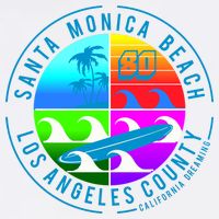 Retro Santa Monica Beach Sustainable Bucket Hat