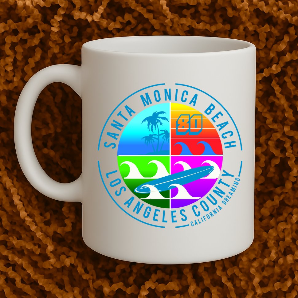 Retro Santa Monica Beach Mug