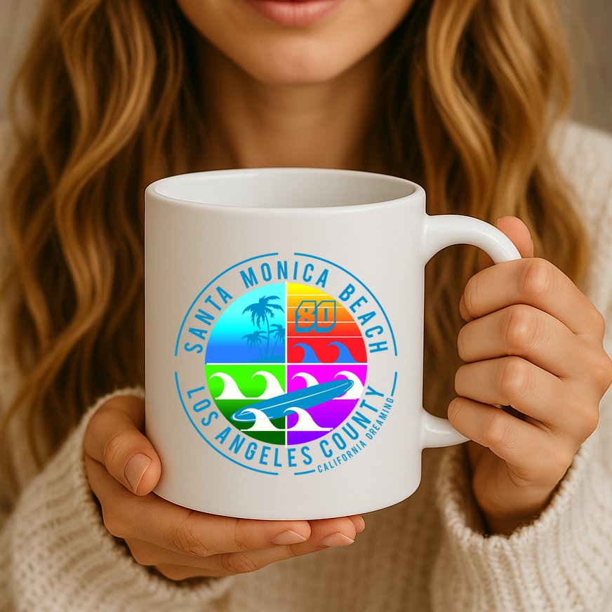 Retro Santa Monica Beach Mug