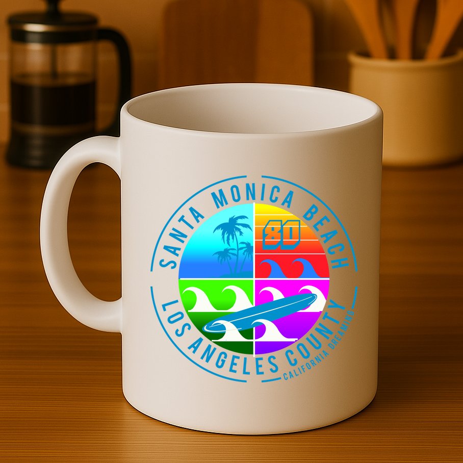 Retro Santa Monica Beach Mug