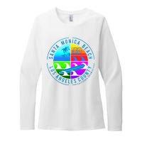 Retro Santa Monica Beach Womens CVC Long Sleeve Shirt