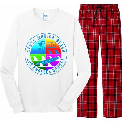 Retro Santa Monica Beach Long Sleeve Pajama Set