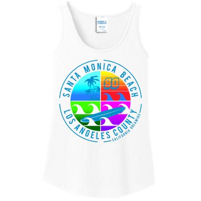 Retro Santa Monica Beach Ladies Essential Tank