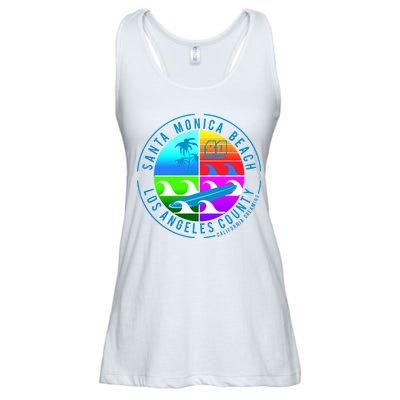 Retro Santa Monica Beach Ladies Essential Flowy Tank