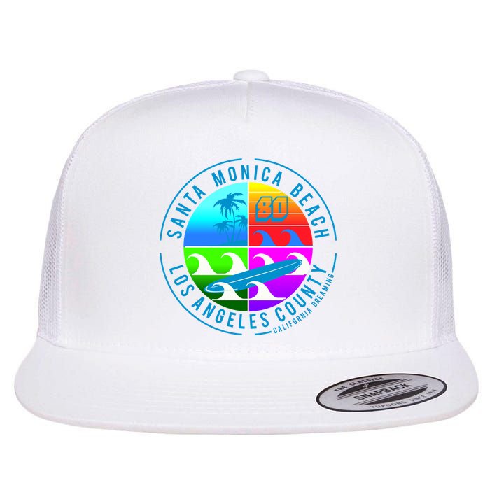 Retro Santa Monica Beach Flat Bill Trucker Hat