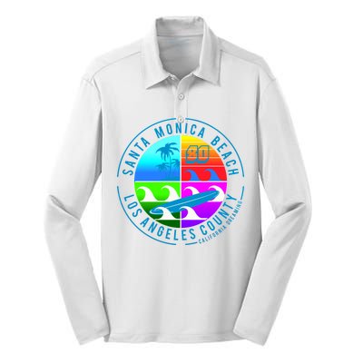 Retro Santa Monica Beach Silk Touch Performance Long Sleeve Polo