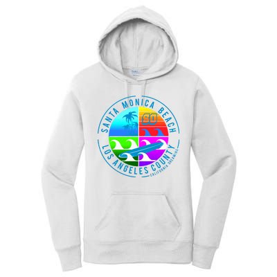 Retro Santa Monica Beach Women's Pullover Hoodie