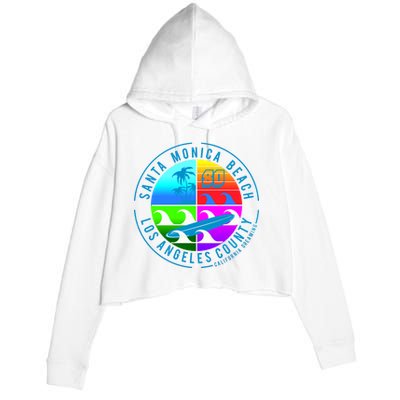 Retro Santa Monica Beach Crop Fleece Hoodie