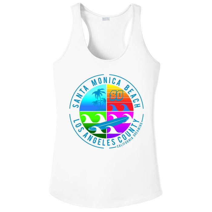 Retro Santa Monica Beach Ladies PosiCharge Competitor Racerback Tank