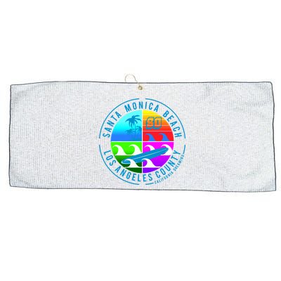 Retro Santa Monica Beach Large Microfiber Waffle Golf Towel