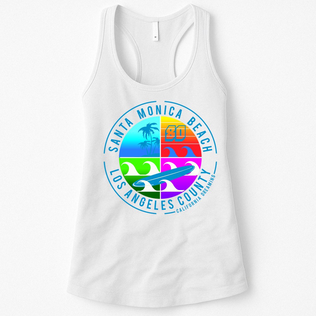 Retro Santa Monica Beach Womens Tank Top